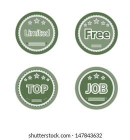 Set of vector labels (Green Tone)