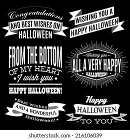 set of vector labels for Halloween holiday