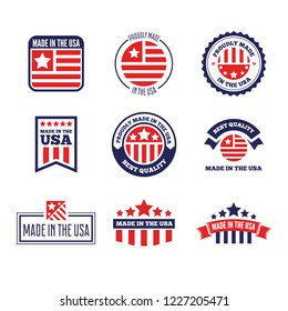 Set of Vector labels, logo, badges and signs made in USA