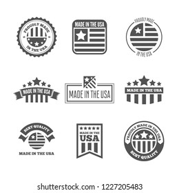 Set of Vector labels, logo, badges and signs made in USA