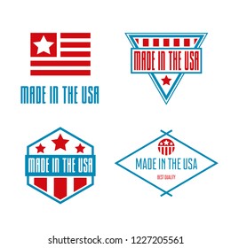 Set of Vector labels, logo, badges and signs made in USA