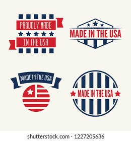 Set of Vector labels, logo, badges and signs made in USA