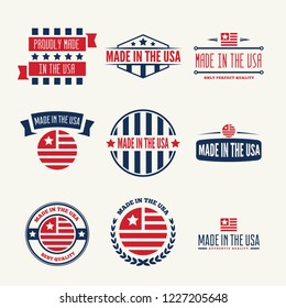 Set of Vector labels, logo, badges and signs made in USA