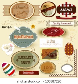 Conjunto de etiquetas de Vector originales, genuinas, premium y de calidad garantizada