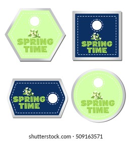 Set of vector labels. Spring time