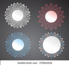 Set of vector lace frames design templates. Graceful line art logo design elements