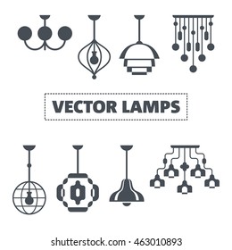 Set of vector lamps

