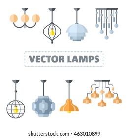 Set of vector lamps