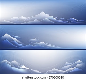 set of vector landscape, mountain panorama