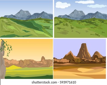 Set of vector lanscapes.