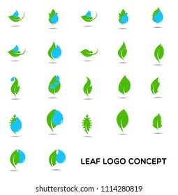 set vector leafs logo concept with eps10 format