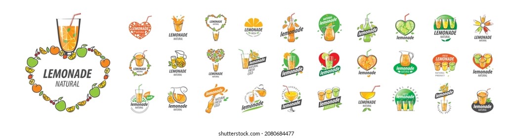 A set of vector Lemonade logos on a white background