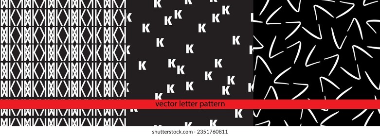 A set of vector lettering black and white geometric patterns. Black and white font patterns. Geometric pattern. Letter pattern. Basic vector geometric pattern.