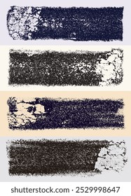 Set of vector letterpress ink textures. Collection of black rough, eroded lino print textures taken from high resolution scans. Template compound path and paths optimised. Abstract ink paintings.