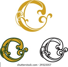 Set of vector letters C for design
