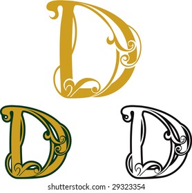 Set of vector letters D for design