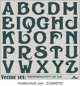 Set of vector letters of the English alphabet 
