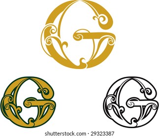 Set of vector letters G for design