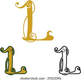 Set of vector letters L for design