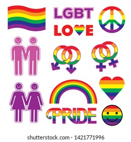 Set of vector LGBT icons