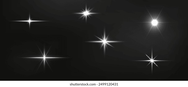 Set of Vector light effects on a transparent background. Transparent vector sunlight for web design and illustrations.