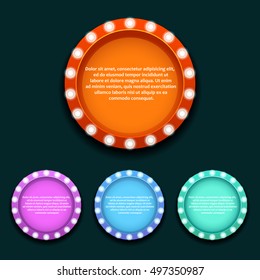 Set of vector light retro banners