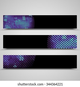 Set Vector Lilac Disco Lights Banner Frame