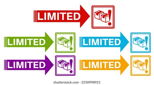 set vector limited icon. product limited template banner design vector illustration