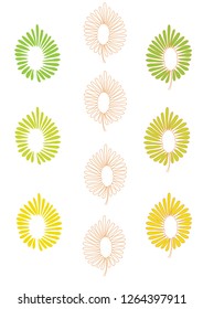 Set of vector linden leaves created by one line
