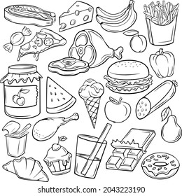 Conjunto de planos vectoriales de alimentos