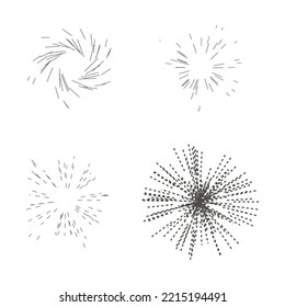 set of vector line  fireworks