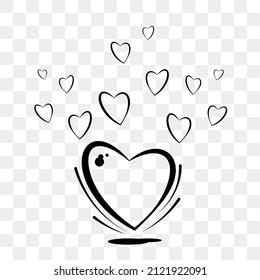 Set of vector line hearts with Realistic heart isolated style