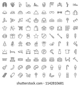 Set of vector line icon: business, medicine, food, service, work, holidays, clothes.