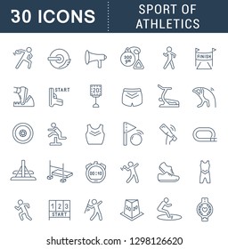 Set of vector line icon of sport of athletics for modern concepts, web and apps. 