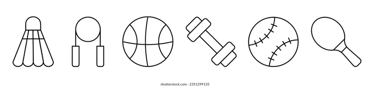 set vector line icon sport, fitness