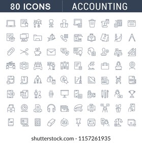 Set of vector line icons of accounting for modern concepts, web and apps. 
