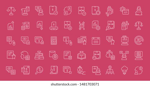 Set of vector line icons of accounting for modern concepts, web and apps.