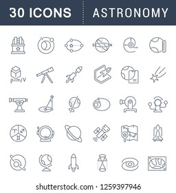 Set of vector line icons of astronomy for modern concepts, web and apps.