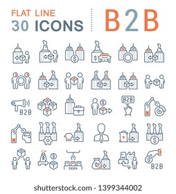 Set of vector line icons of b2b for modern concepts, web and apps.