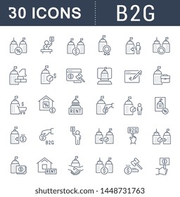Set of vector line icons of B2G for modern concepts, web and apps. 