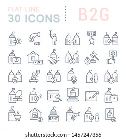 Set of vector line icons of B2G for modern concepts, web and apps. 