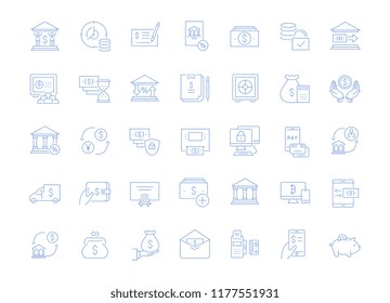 Set of vector line icons of bank for modern concepts, web and apps.