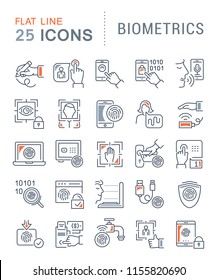 Set of vector line icons of biometrics for modern concepts, web and apps.