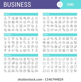 Set of vector line icons of business for modern concepts, web and apps. 