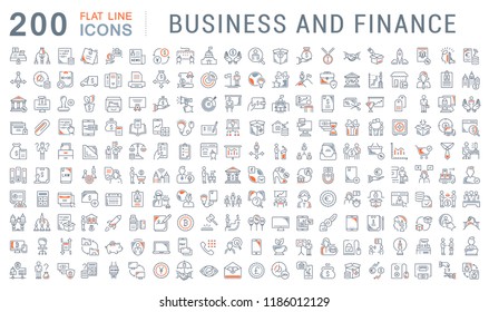 Set Of Vector Line Icons Of Business And Finance For Modern Concepts, Web And Apps.
