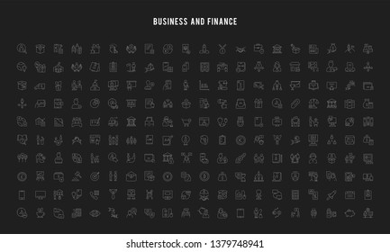 Set of vector line icons of business and finance for modern concepts, web and apps. Set of vector line icons of business and finance for modern concepts, web and apps.