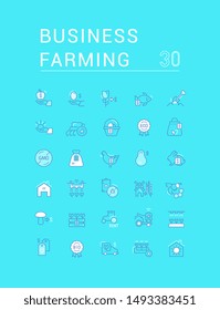 Set of vector line icons of business farming for modern concepts, web and apps. 