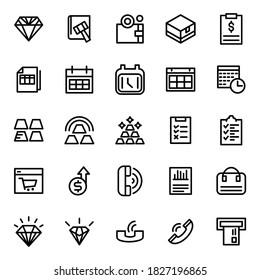 Set von Vektorgrafik-Icons von Wirtschaft und Finanzen für moderne Konzepte, Web und Apps.
