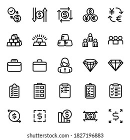 Set of vector line icons of business and finance for modern concepts, web and apps.
