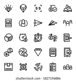 Set of vector line icons of business and finance for modern concepts, web and apps.
